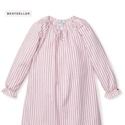 Petite Plume Girls Christmas Winter Red Ticking Stripe Nightgown • Size Girls 14