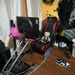 Complete Sim Racing Setup - Wheel, Shifter, Pedals, Monitor & Chair 