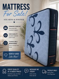 Stearns & Foster Queen Mattress Used Like New