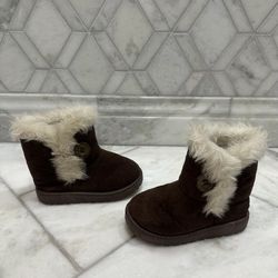 Size 10 Toddler Girl Faux Fur Trim Boots