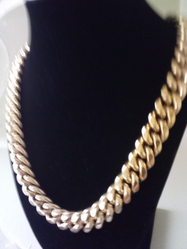 Gold Plated Thick Heavy Necklace Chain 