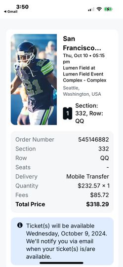 Seahawks Vs. 49ers. Thursday Night 