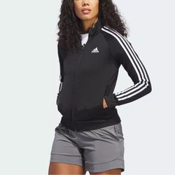 Brand New Adidas women Primegreen Essentials Warm-Up Slim 3-Stripes Track Jacket