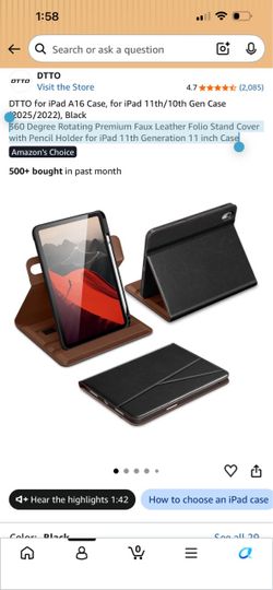 DTTO iPad 11th/10th Gen Folio Case Black