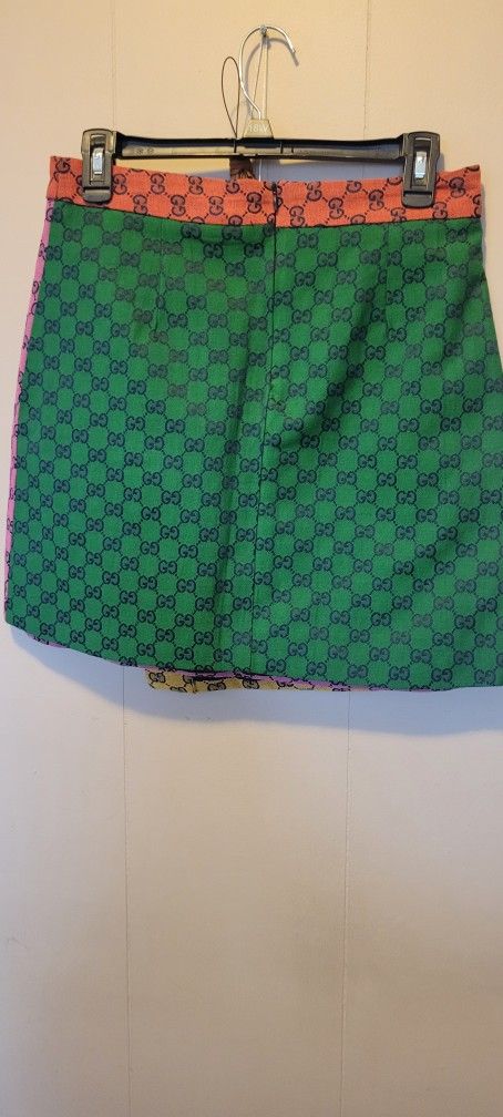 Gucci Canvas Rainbow Skirt and Jacket Set