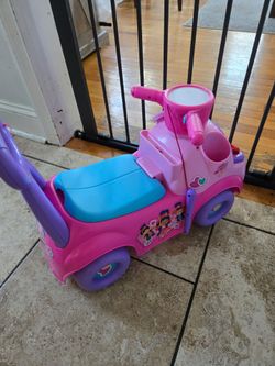 Pink ride on car