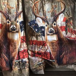 Deer Curtains 42x63 New 