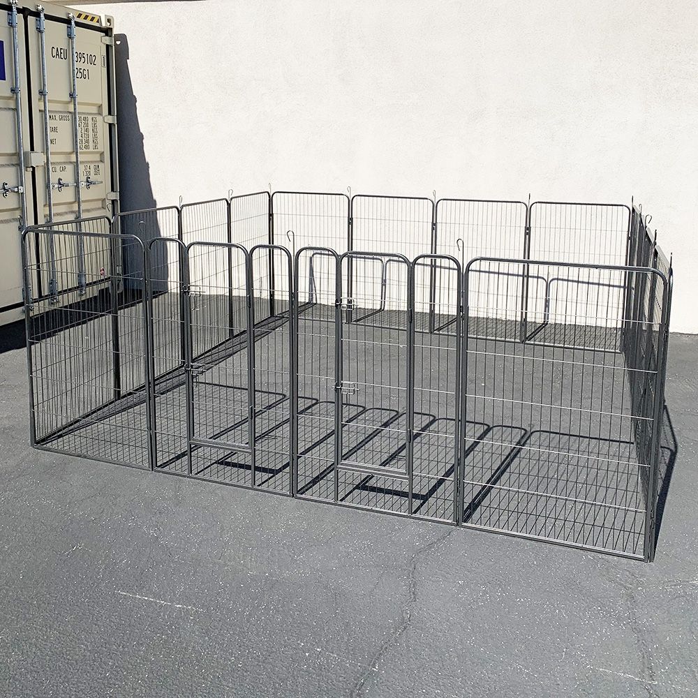 $270 (NEW) Large 10x10 FT Heavy Duty 48” Tall 16-Panel Pet Playpen Dog Crate Kennel Exercise Cage Fence 