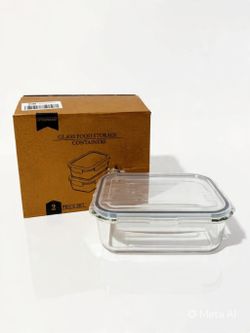 Glass Food Containers (2pk)
