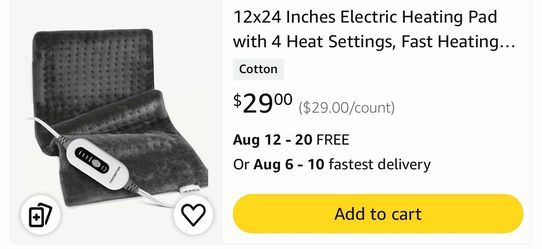 12x24 Inches Electric Heating Pad with 4 Heat Settings, Fast Heating Flannel Pad for Back Pain Relief, Neck, Shoulders, Abdomen - Machine Washable, Dr