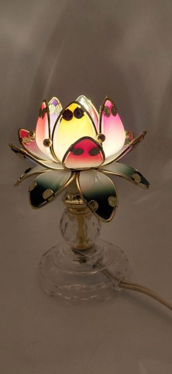 Colorful Vintage Lotus Flower Lamp/ Night Light/ SALE PENDING