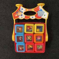 Vintage Fisher-Price Peek-a-Boo Blocks & Carrying Case 