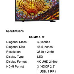 50 Inch Lg Smart UHD tv 