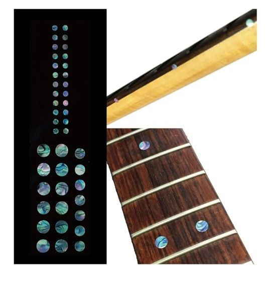 Inlay Sticker Fret Markers for Guitars & Bass - Custom Dots Set - Abalone