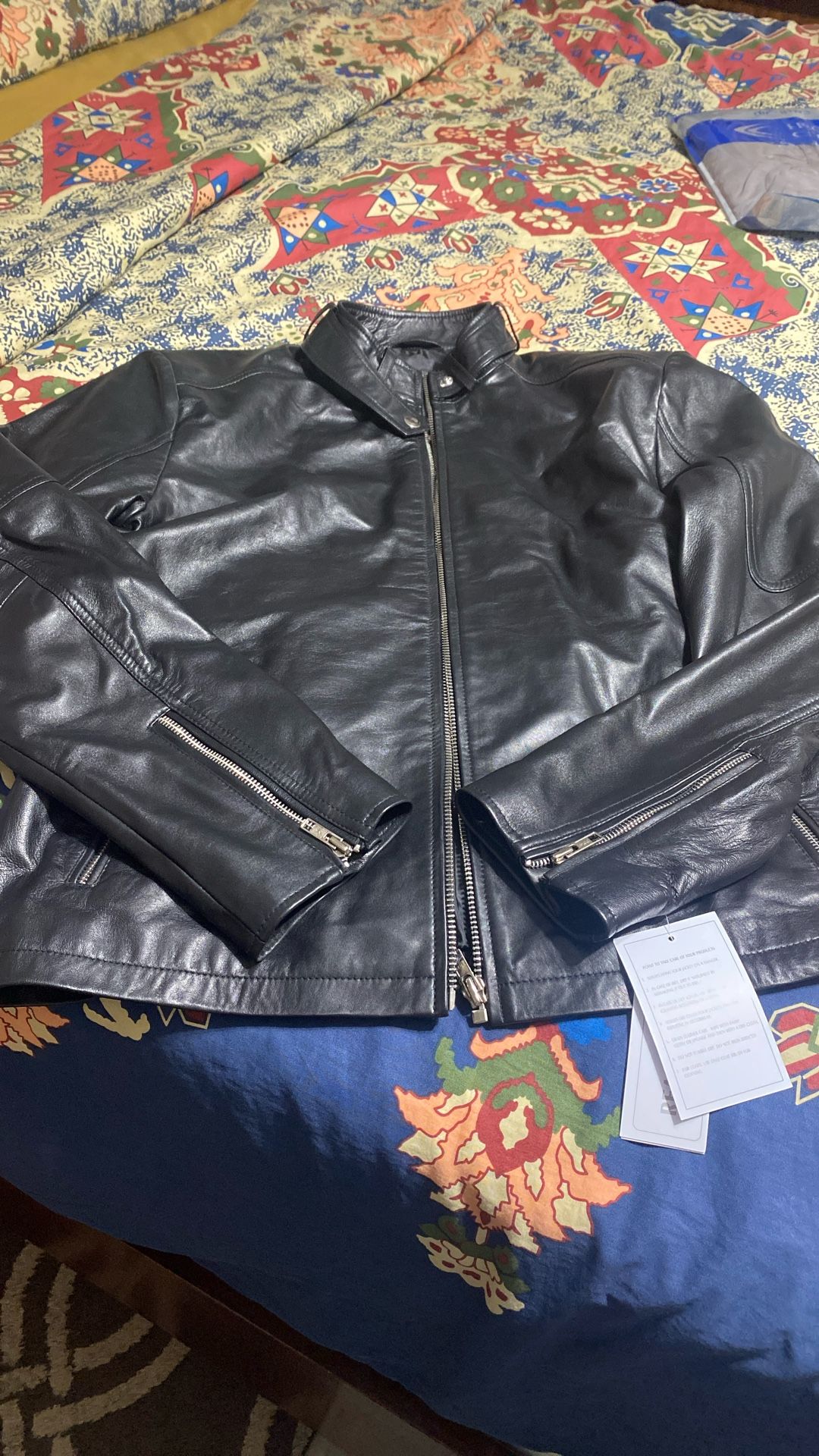 Black real leather Jacket