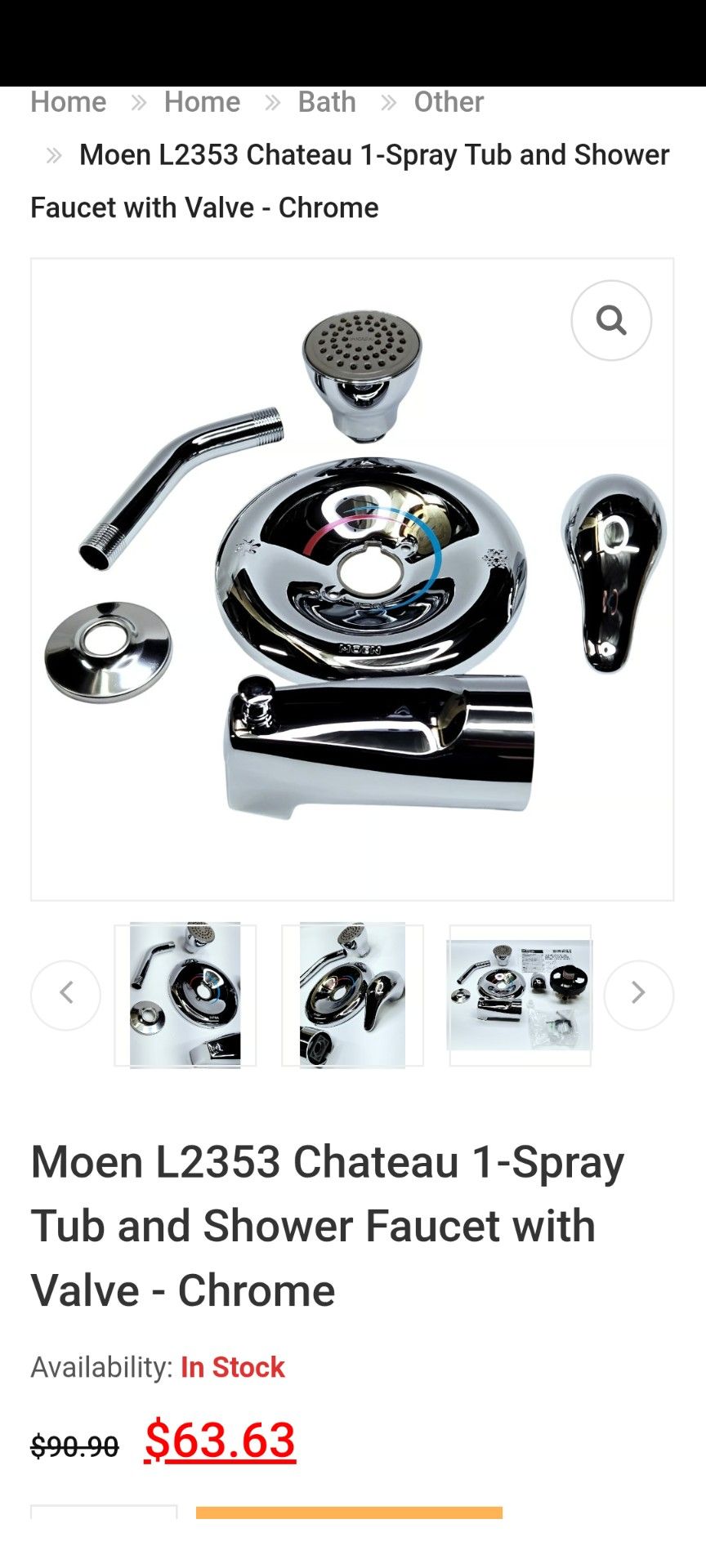 Moen Shower /Tub Replacement Install Kit