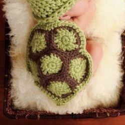 Crochet Newborn Photography Turtle Outfit