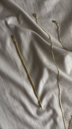 Gold-Tone Chain Bracelet and Necklace