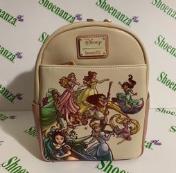 Loungefly Mini Backpack Disney Princess Cinderella Belle Ariel Rapunzel Bag