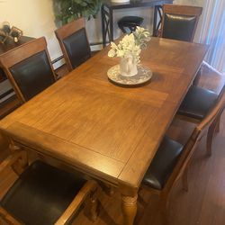 Dining Table, Chairs, And Side Table