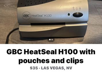 GBC Heat and seal laminator with pouches and clips 30
