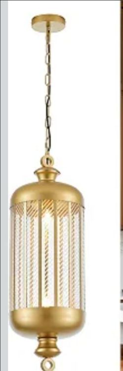 10" Light Brushed Gold Pendant Light