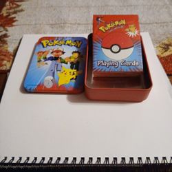 Pokémon  Playing Cards Bicycle In Tin 1999 Vintage 