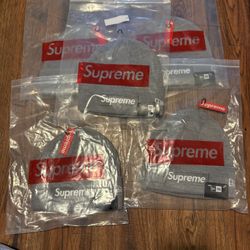 Brand New Grey Supreme Beanies 