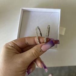 Diamond Hoop Earrings 