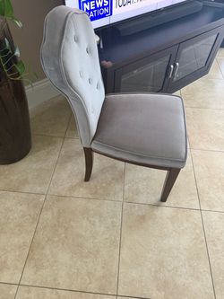 Gray velvet chair