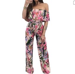 Light Pink Floral Jumpsuit