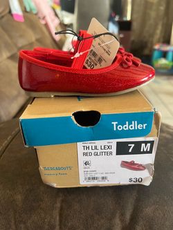 Red glitter toddler shoes size 7