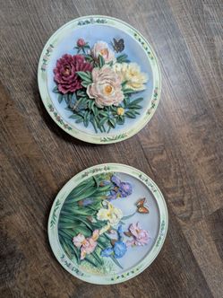 Collectable Porcelain Lena Liu Beautiful Garden Plates