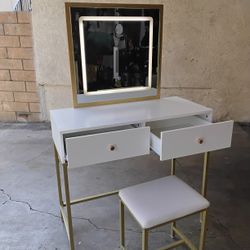 MAKEUP VANITY DESK WITH LED TOUCH MIRROR LIGHT 