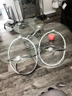 Table with two side tables