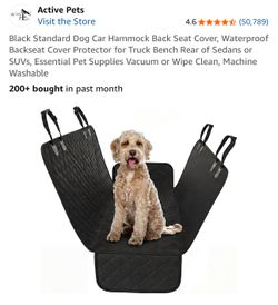 Black Standard Dog Car Hammock Back Seat Cover, Waterproof Backseat Cover Protector for Truck Bench Rear of Sedans or SUVs, Essential Pet Supplies Vac