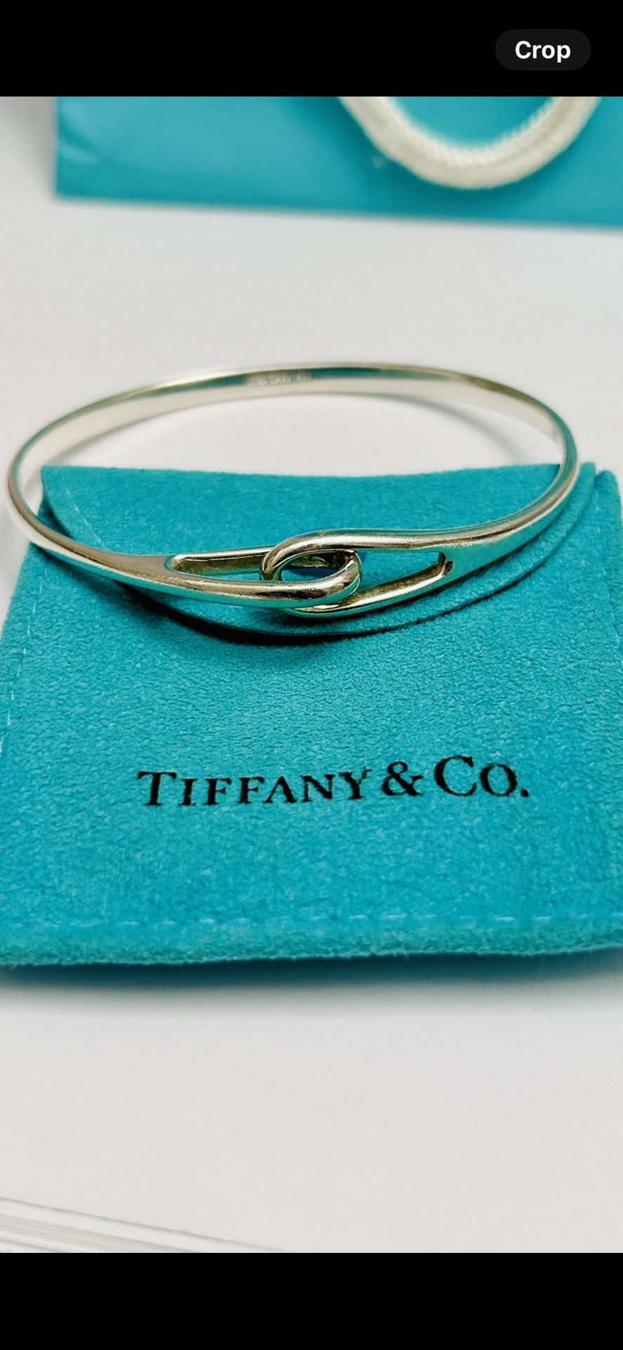 Tiffany and Co. Sterling Silver double loop bangle bracelet