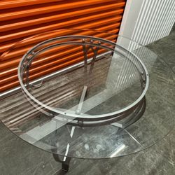 42 Inches Round Glass Dining Table 