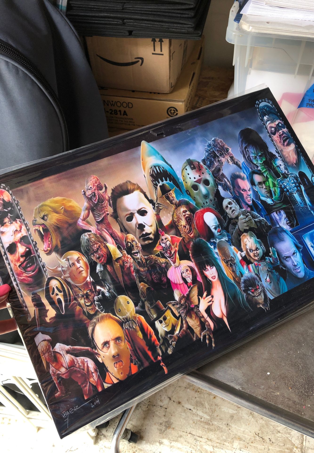 Horror movie framed artwork