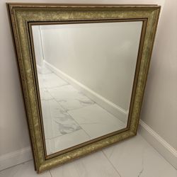 Large Mirror With Gold Frame - 28.5”x24.5”