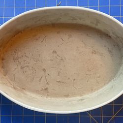 The Pampered Chef 12" Large Oval Baker Family Heritage Stoneware #1300 USA