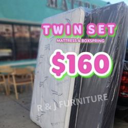 twin size box spring and mattress