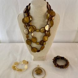 Brown Beaded Jewelry Set