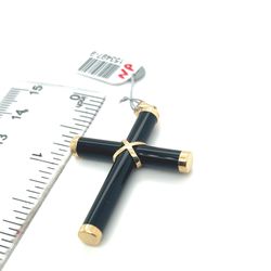 14kt Gold Rounded Onxy Cross Pendant 3.78grams 153497 9