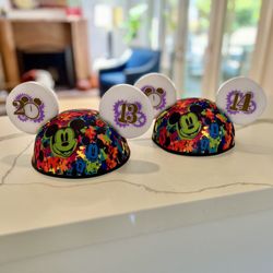 🏰✨ Set of 2 Disneyland / DCA Mickey “Glow with the Show” Ear Hats (2013-2014) - TESTED & WORKING (make me an offer)