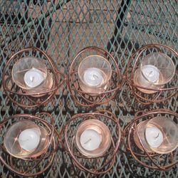 Rose gold candle holder 2 sets of 3