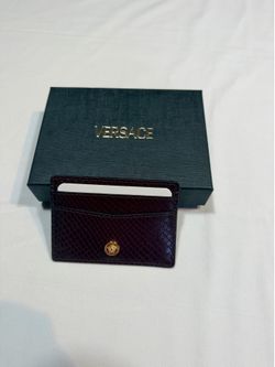 Versace calf leather Ayer print card holder