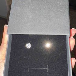 Moissanite Diamond Earrings 0.5 Ct Total 1ct
