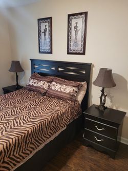 6 Piece Full Size Bedroom Set - Dark Wood