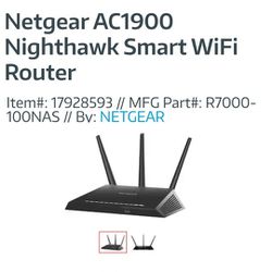 Netgear Nighthawk AC Smart WiFi ROUTER 